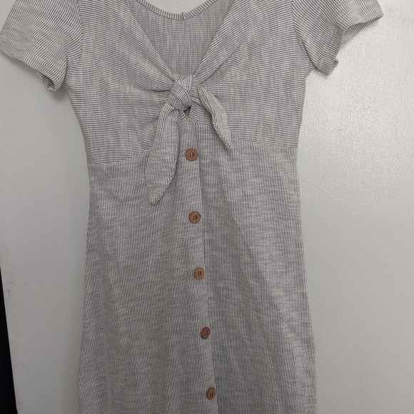 ONLY Horizontal Stripe Front-tie Dress
